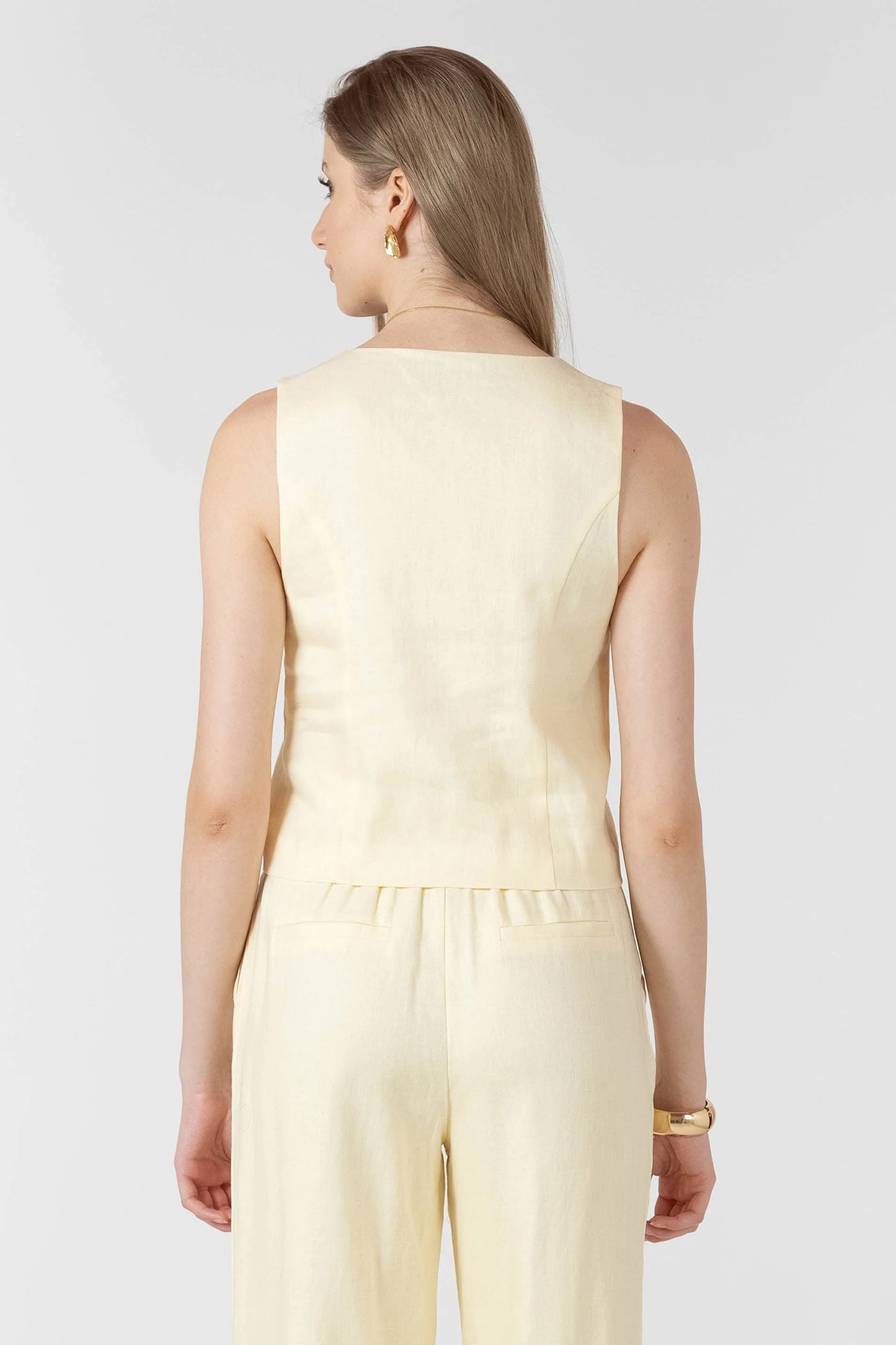 Tie Front Top - Lemon Butter