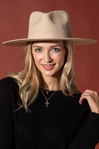 100% Australian Wool Teardrop Panama Hat - Ecru