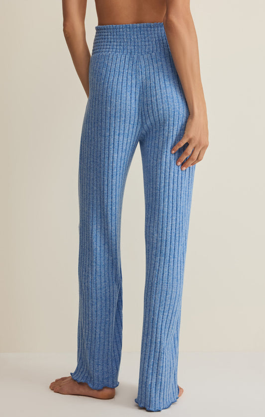 Dawn Smocked Rib Pant - Tropical Tide