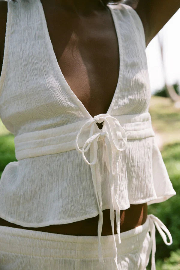 Keiki Plunge Top - Cream