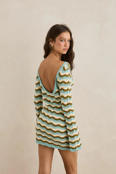 Whispering Tides Knit Mini Dress
