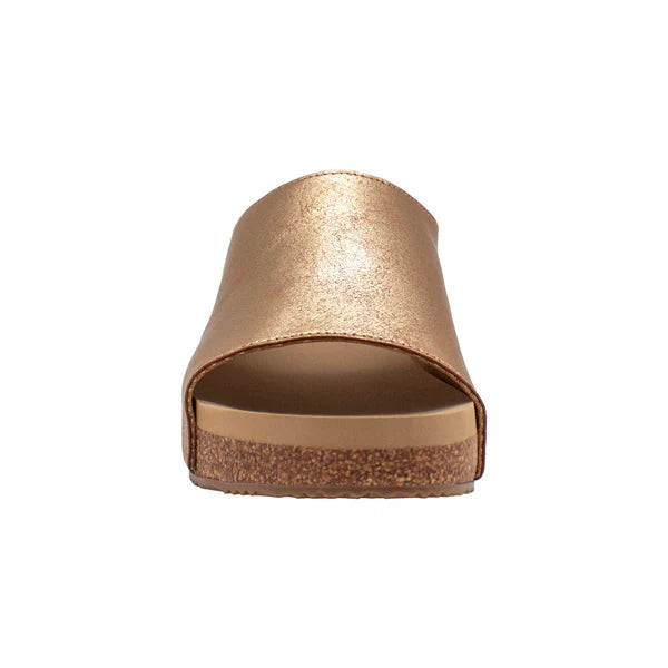 Wren Faux Leather Sandal - Gold