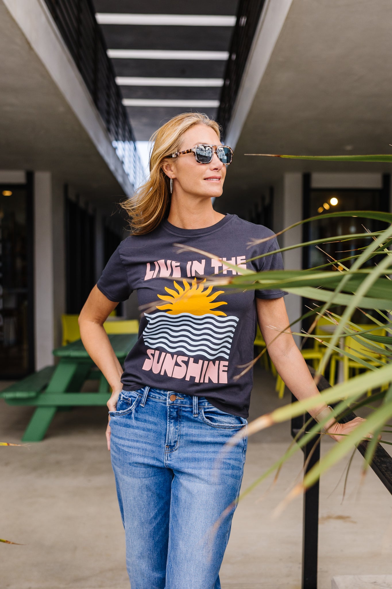 Slow Life Boyfriend Tee - Black Sand