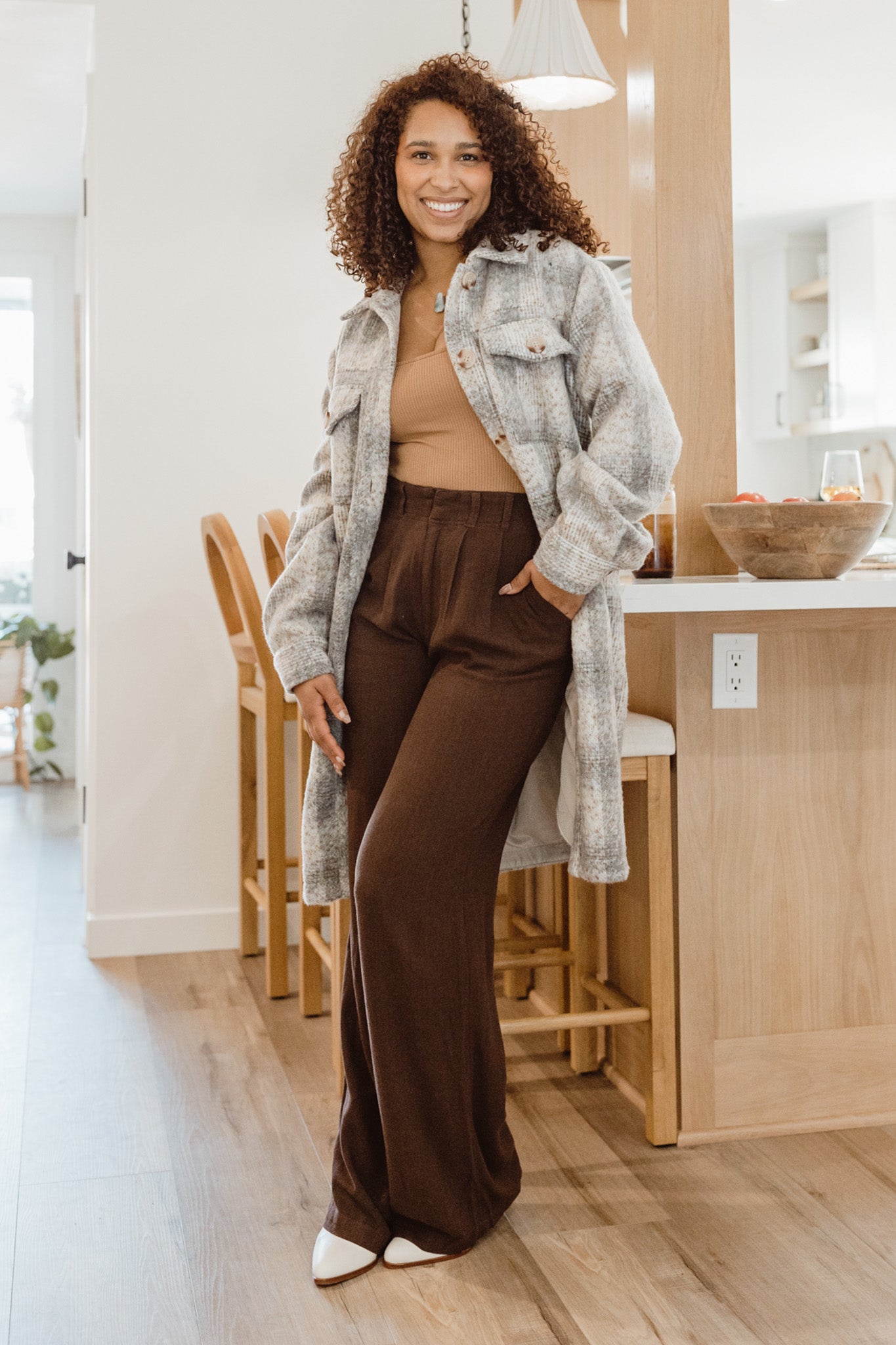 Sonoma Plaid Long Jacket (Orchid Rain)