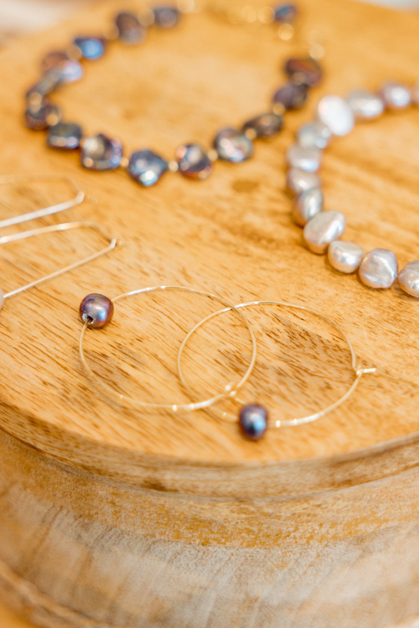 14K Gold Filled Freshwater Pearl Hoop Earring