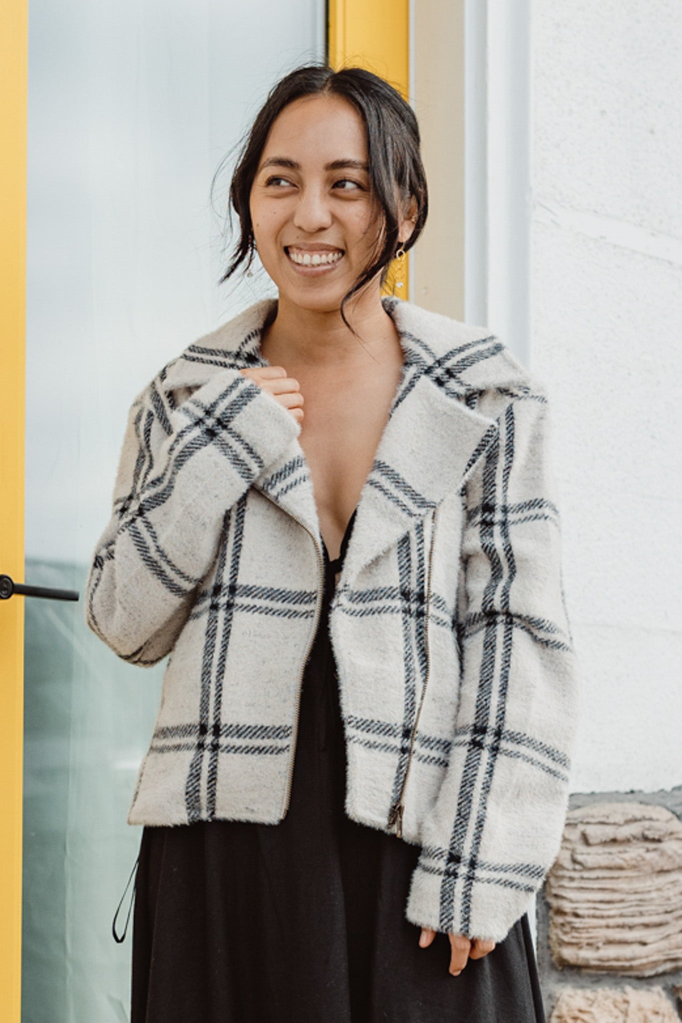 Wakefield Plaid Jacket (Off White)