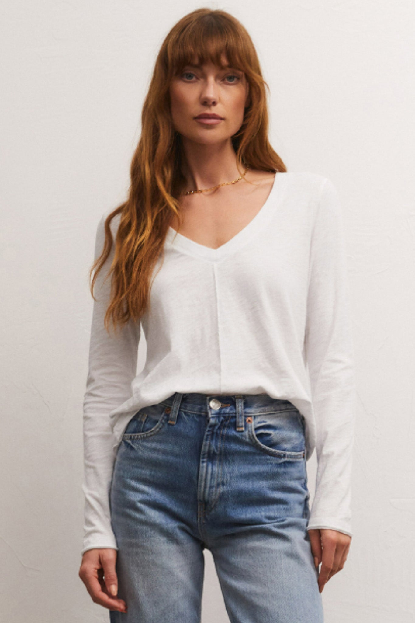 Dream Slub Long Sleeve Tee (White)