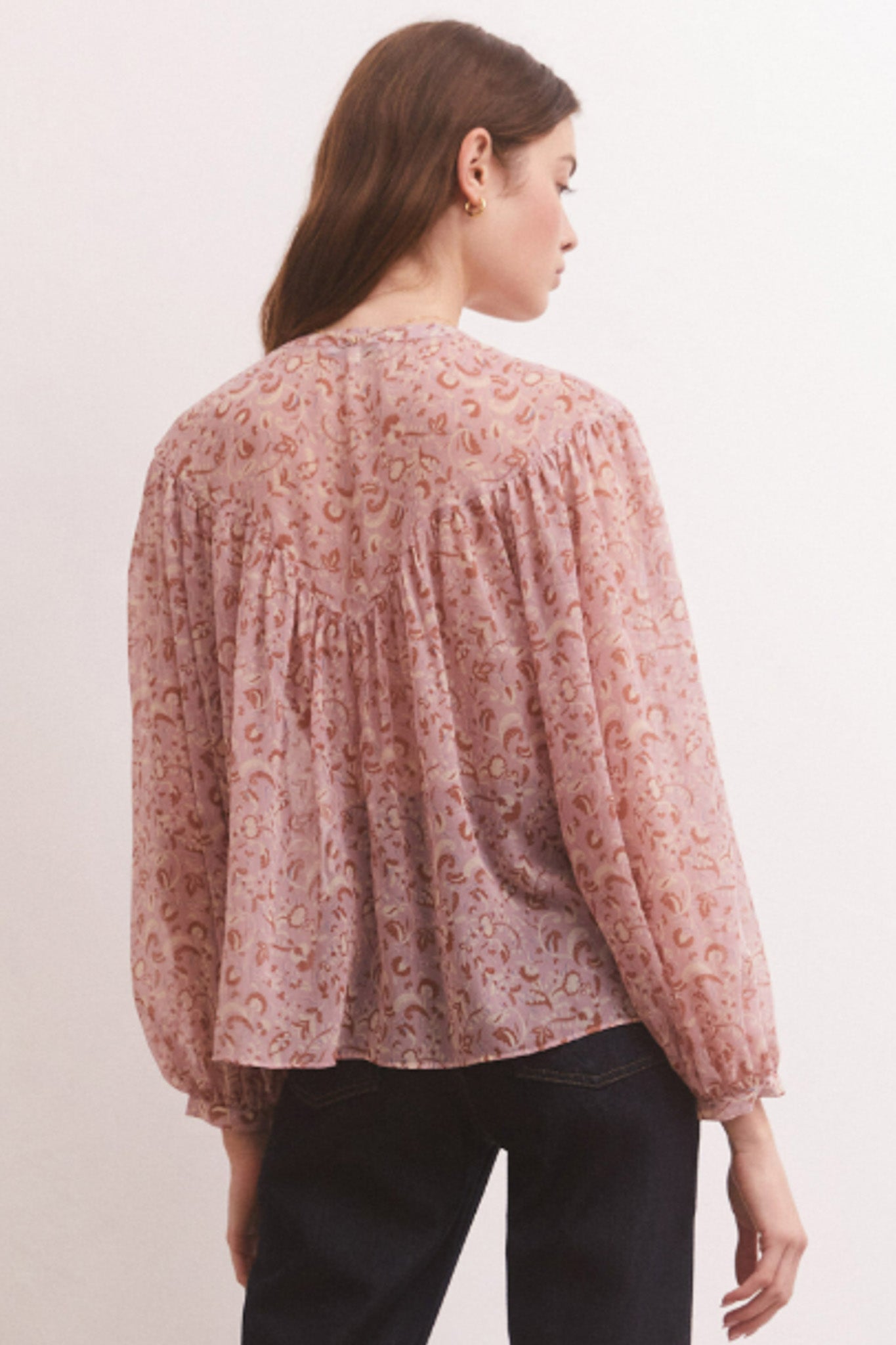 Liene Floral Top (Shadow Mauve)
