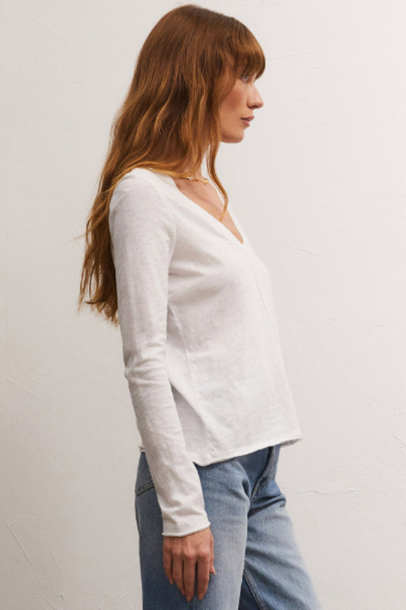 Dream Slub Long Sleeve Tee (White)