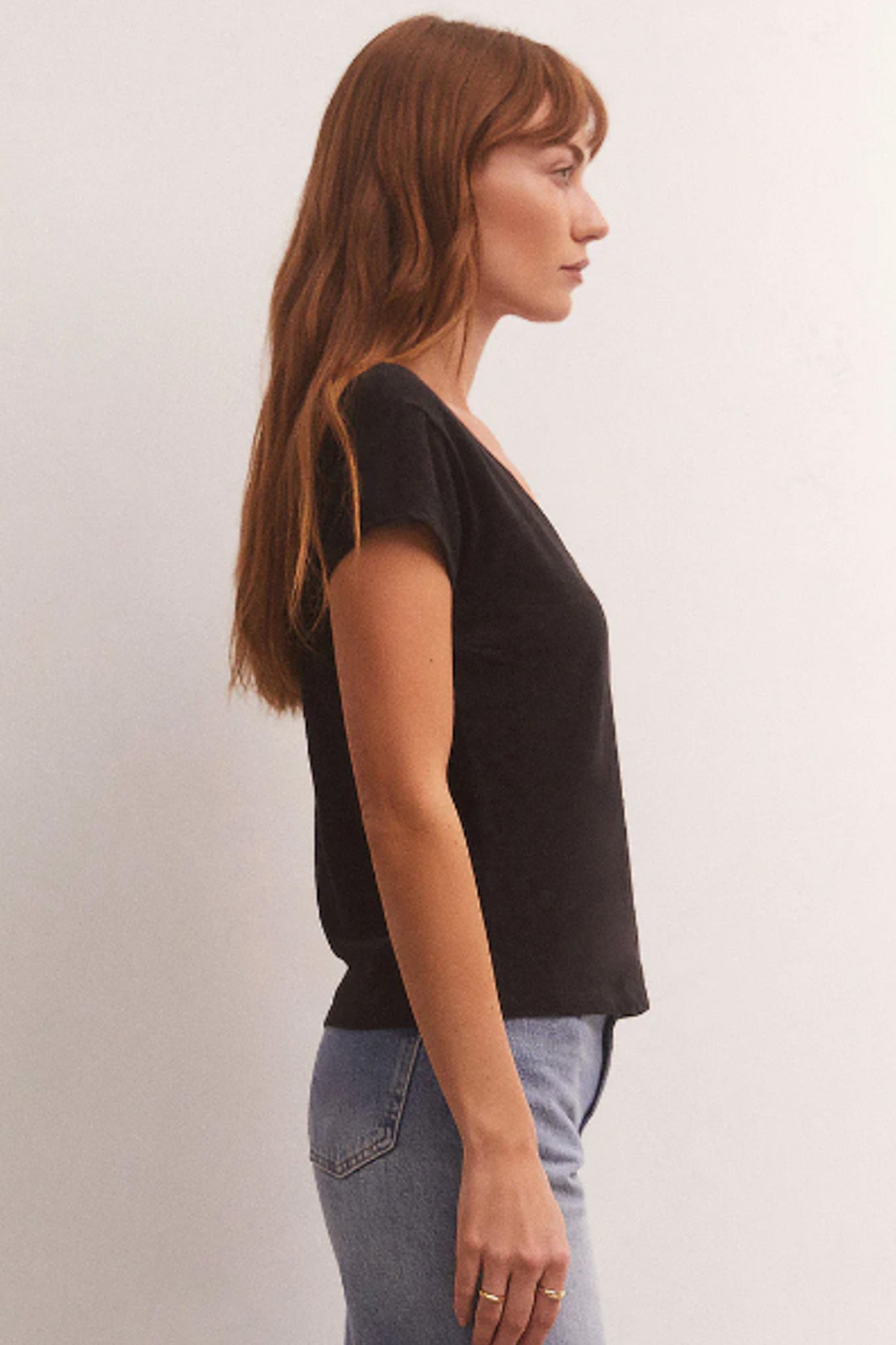 Modern V-Neck Tee (Black)
