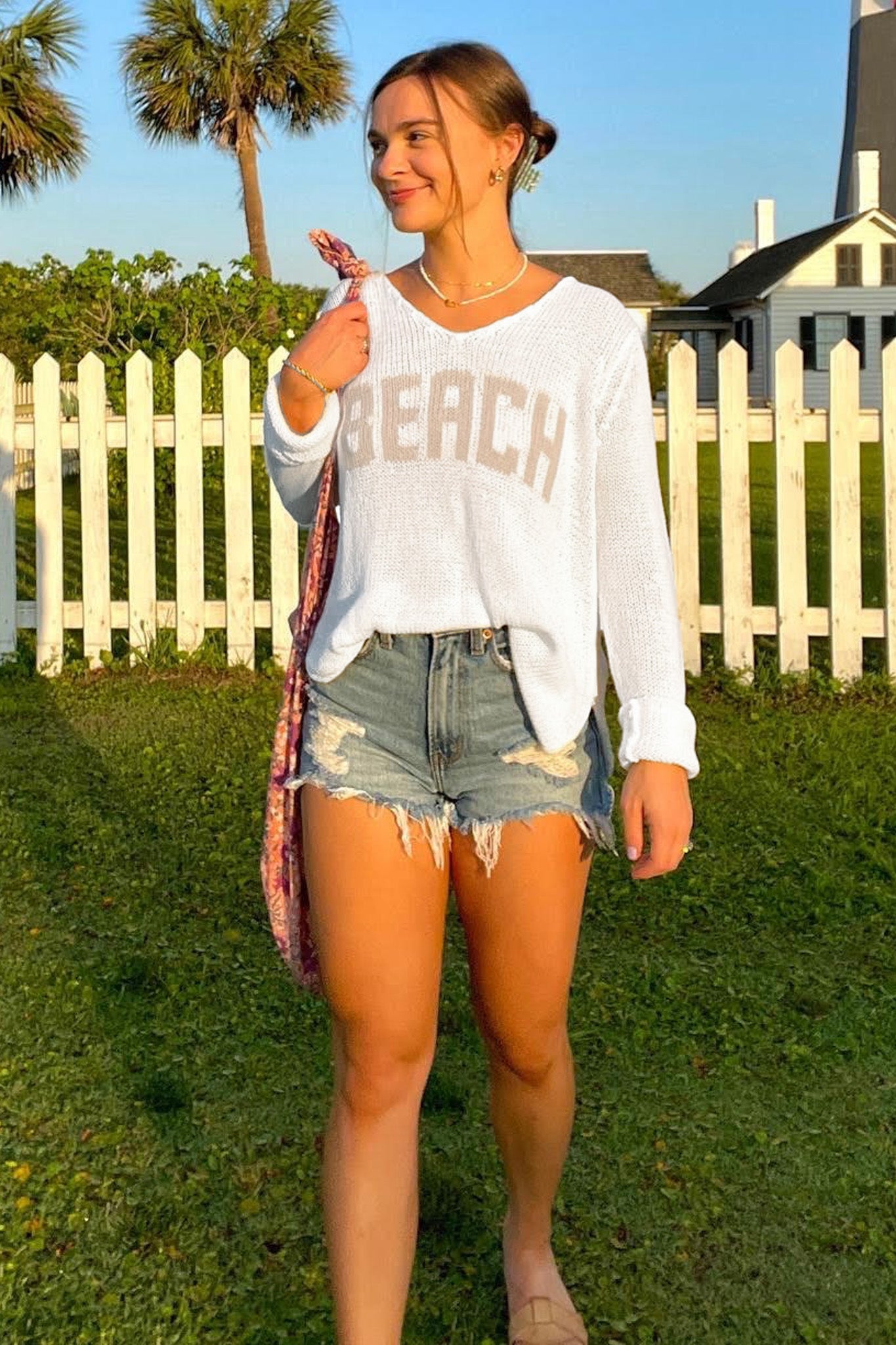 Beach V Cotton (White)