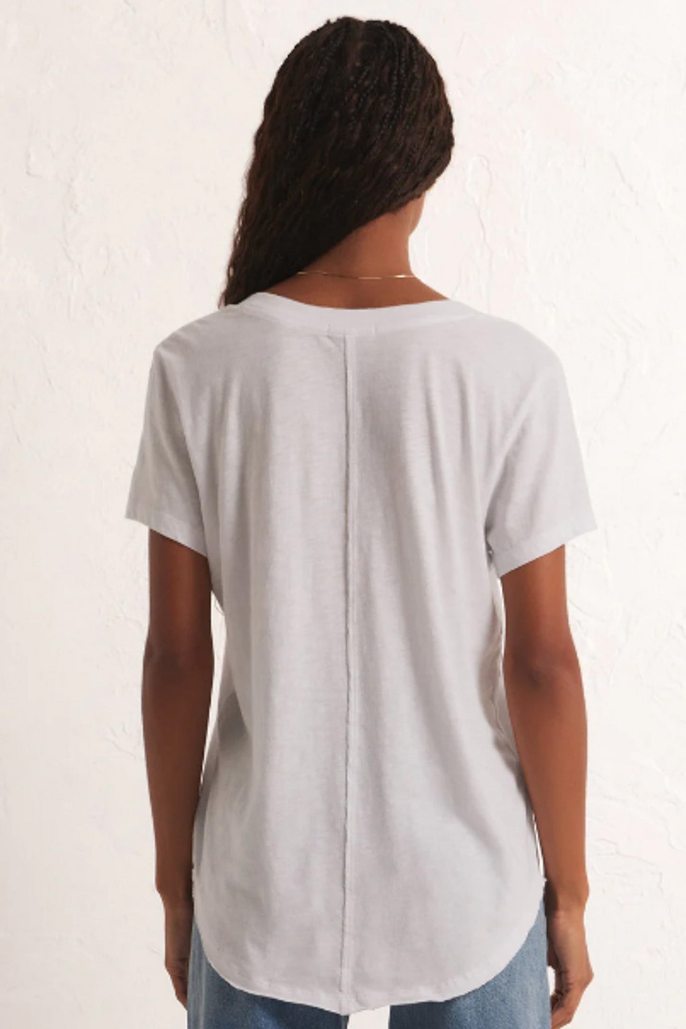 Asher V-Neck Tee (White)