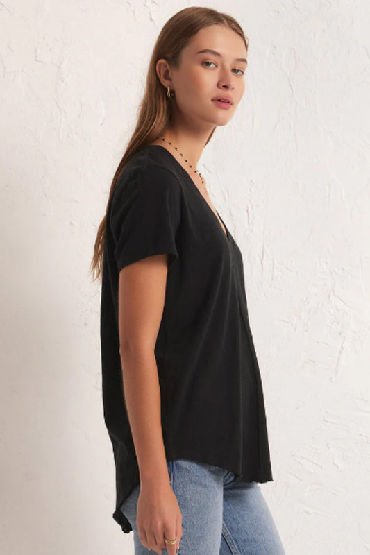 Asher V-Neck Tee (Black)