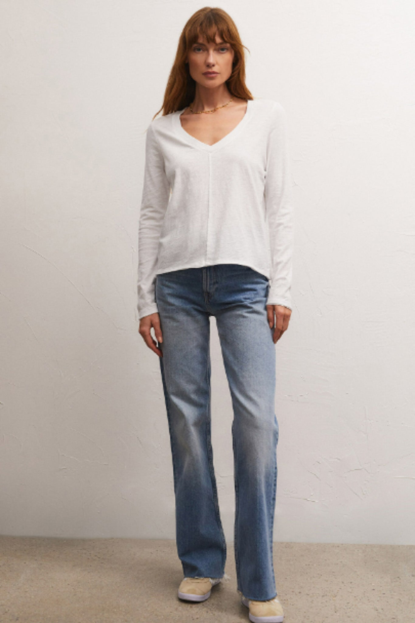 Dream Slub Long Sleeve Tee (White)
