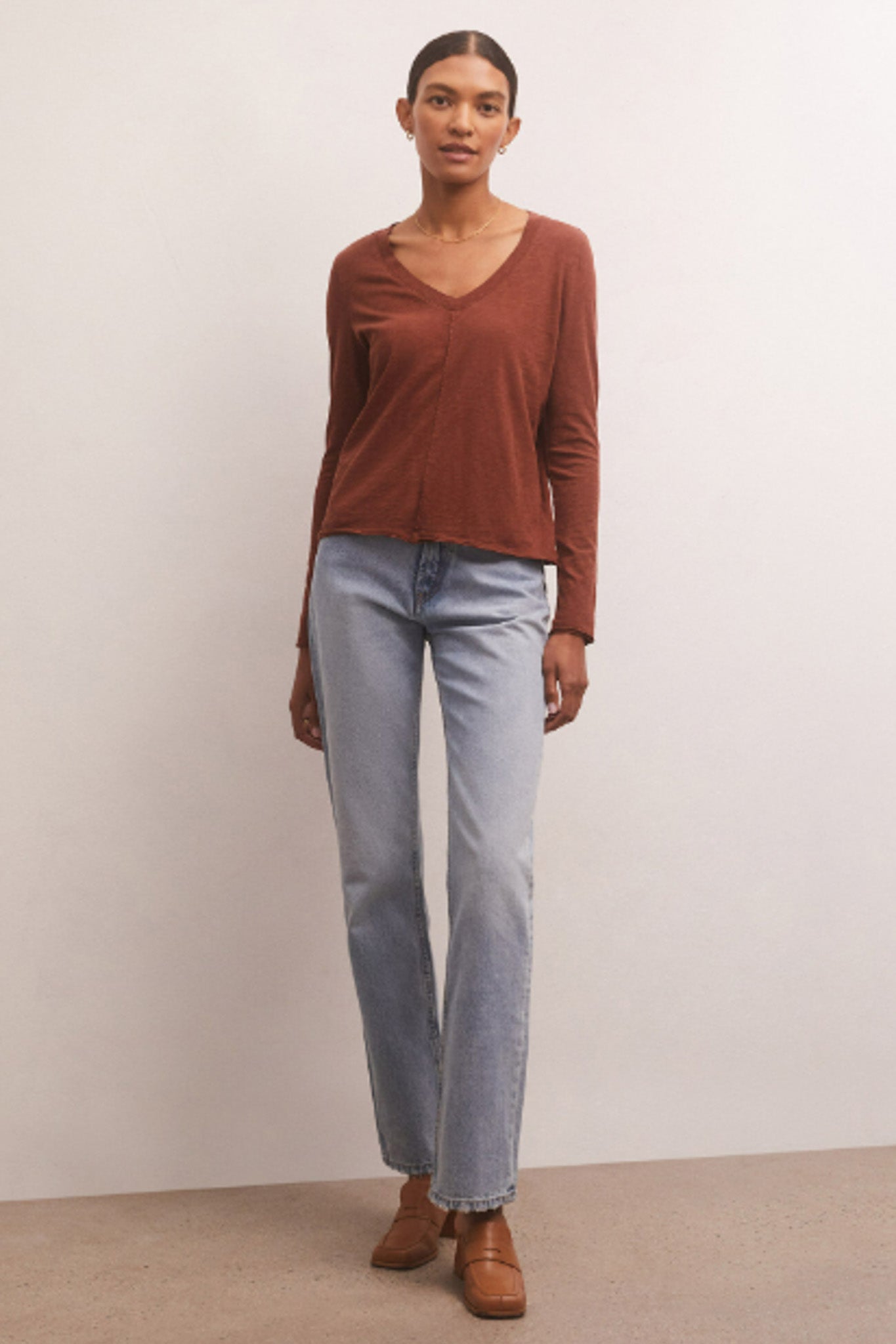 Dream Slub Long Sleeve Tee (Dark Rosewood)