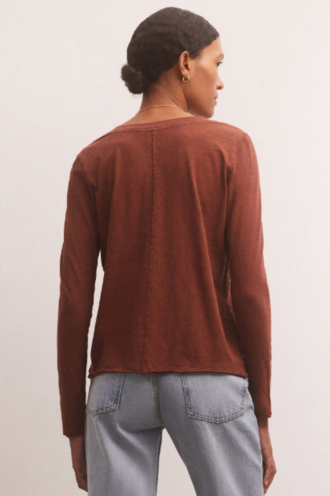 Dream Slub Long Sleeve Tee (Dark Rosewood)