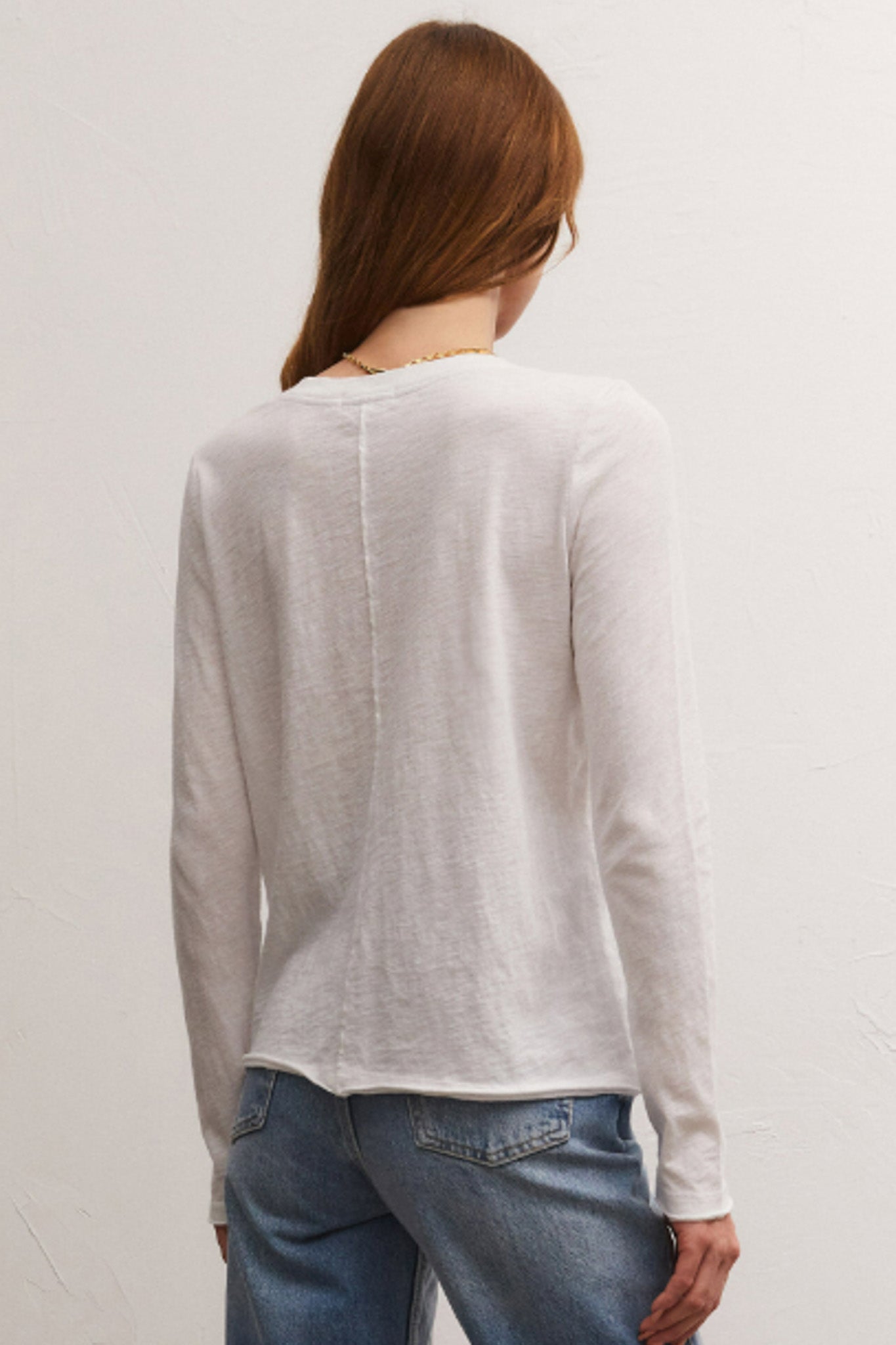 Dream Slub Long Sleeve Tee (White)
