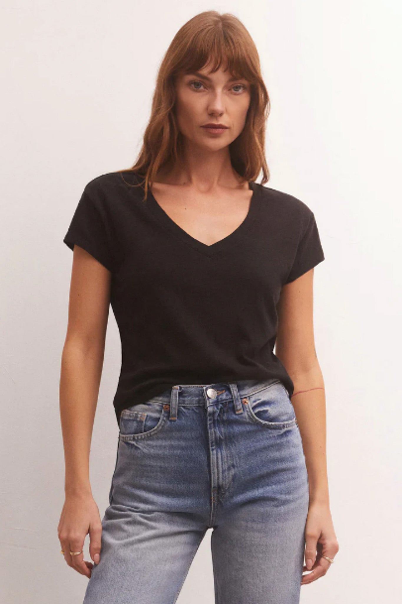 Modern V-Neck Tee (Black)