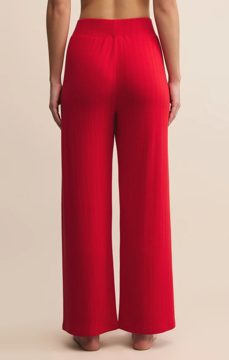 Luxe Pointelle Pant - Festive Red