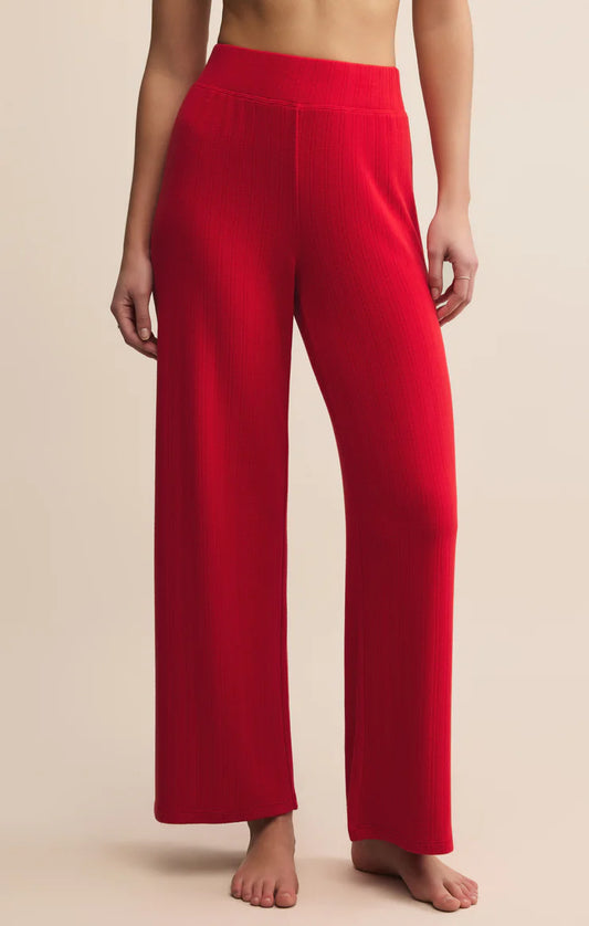 Luxe Pointelle Pant - Festive Red
