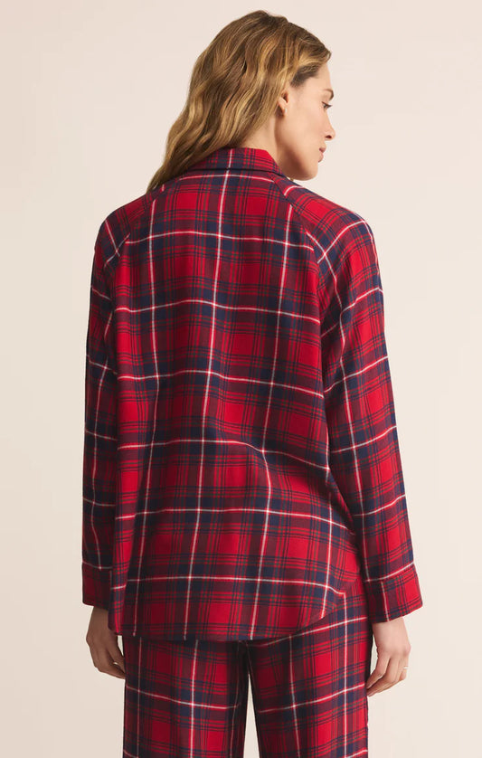 River Plaid Button Up - Haute Red