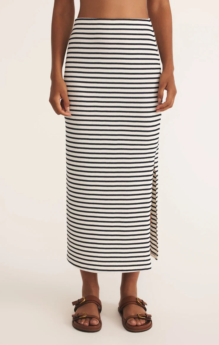Ainslie Stripe Midi Skirt - Eclipse