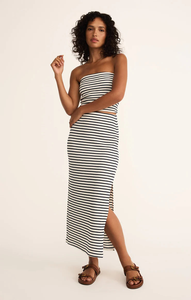 Ainslie Stripe Midi Skirt - Eclipse