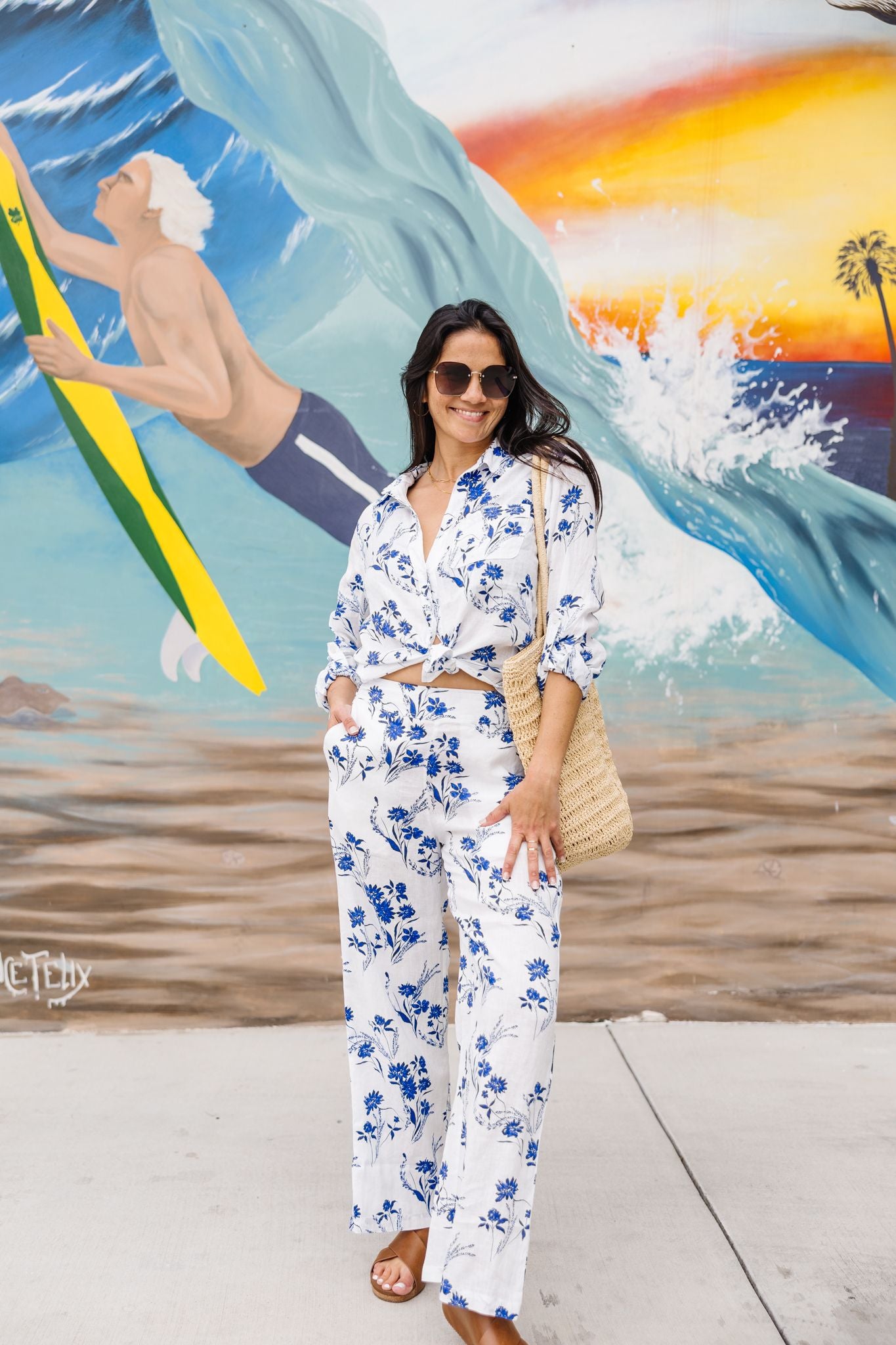 Kaelin Pant - Blue Floral