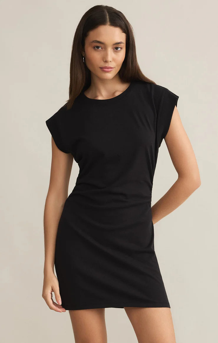 Camino Textured Mini Dress - Black