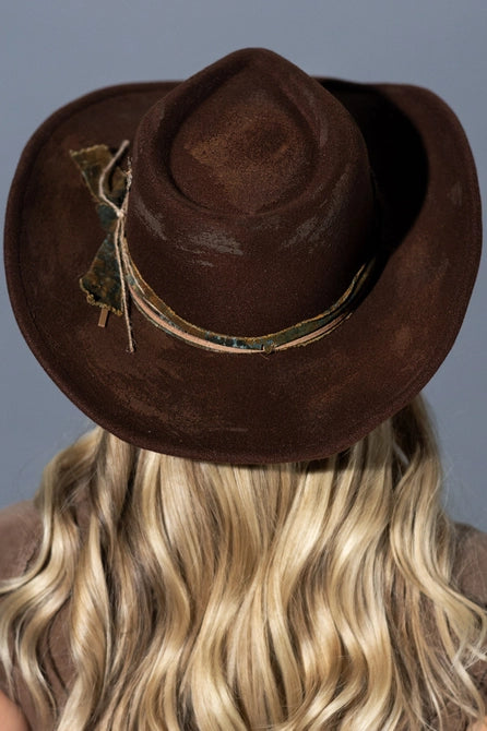 Western Cowgirl Hat - Chocolate