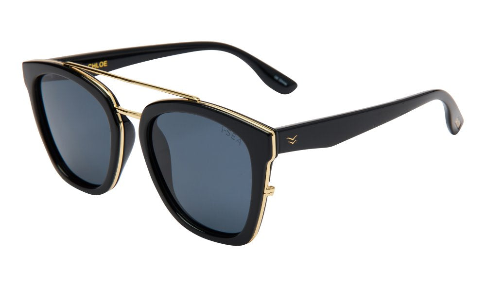 Chloe Polarized Sunglasses - Black / Smoke