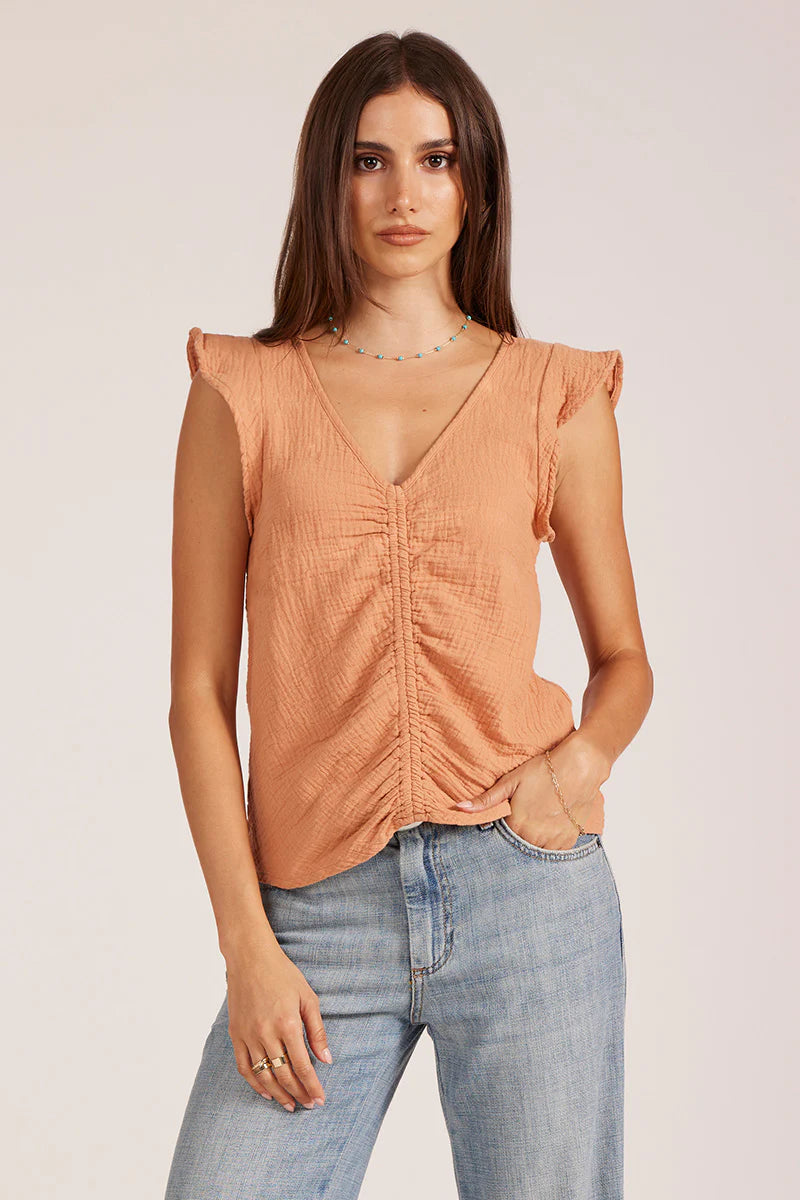 Cinched Front Top - Linen