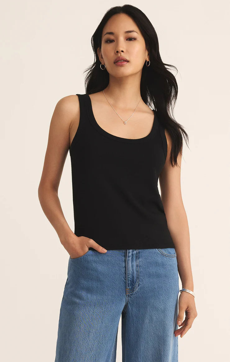Elin Rib Tank - Black