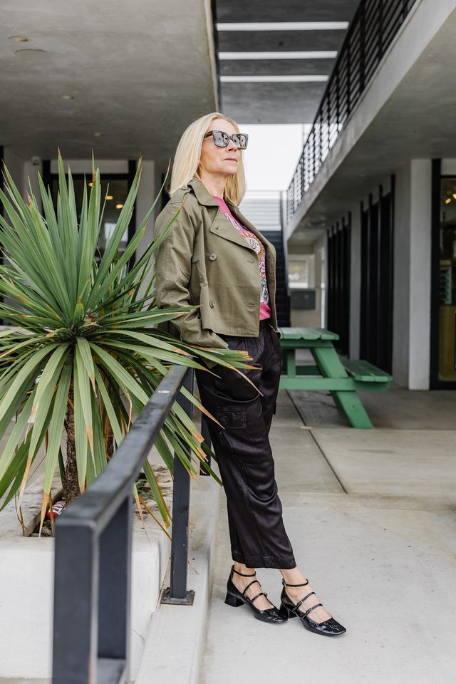 Crop Trench Coat - Olive