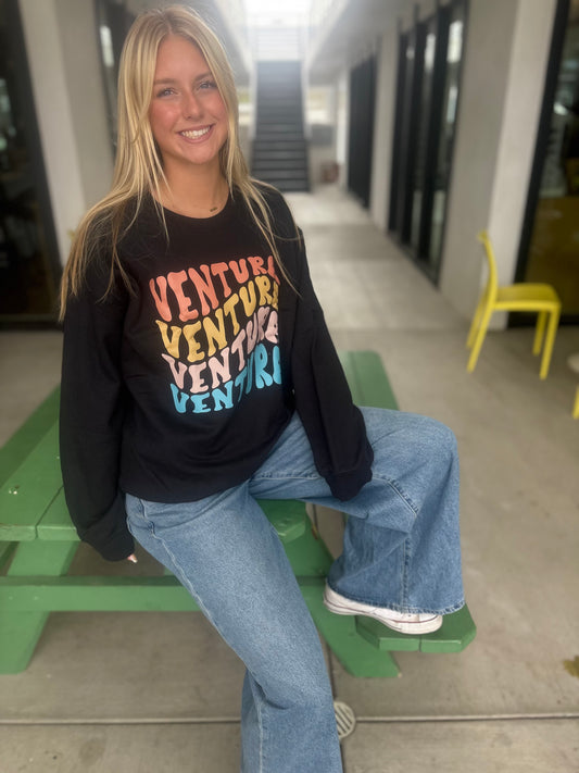Ventura Wavy Crewneck - Black
