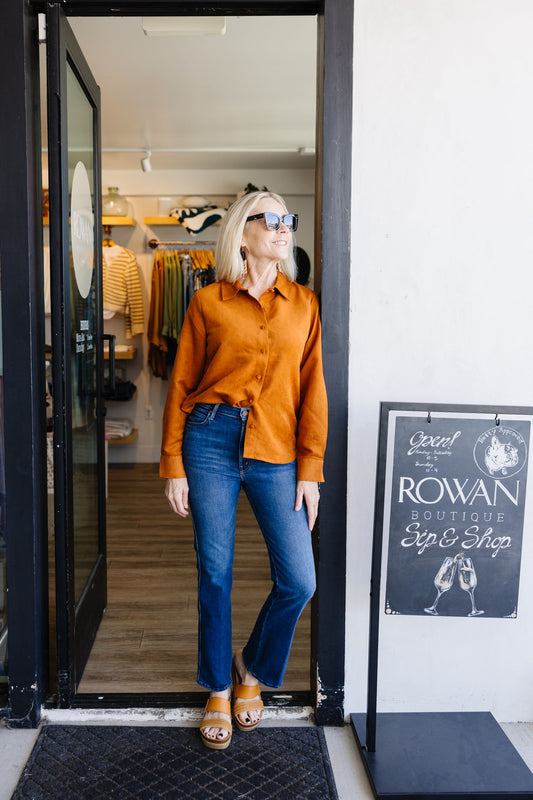 The Tina Long Sleeve - Burnt Henna