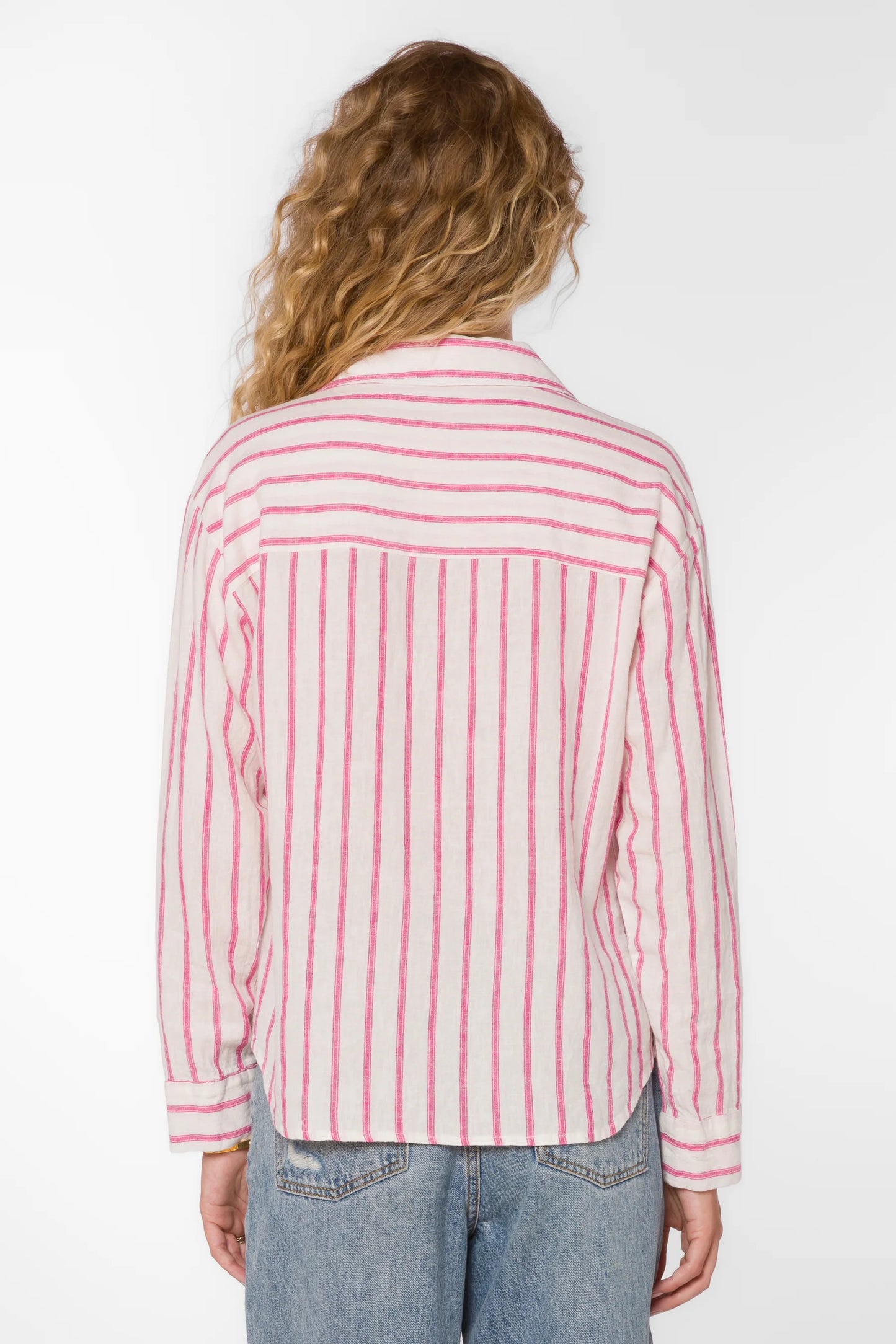 Lyla Striped Shirt - Fuschia