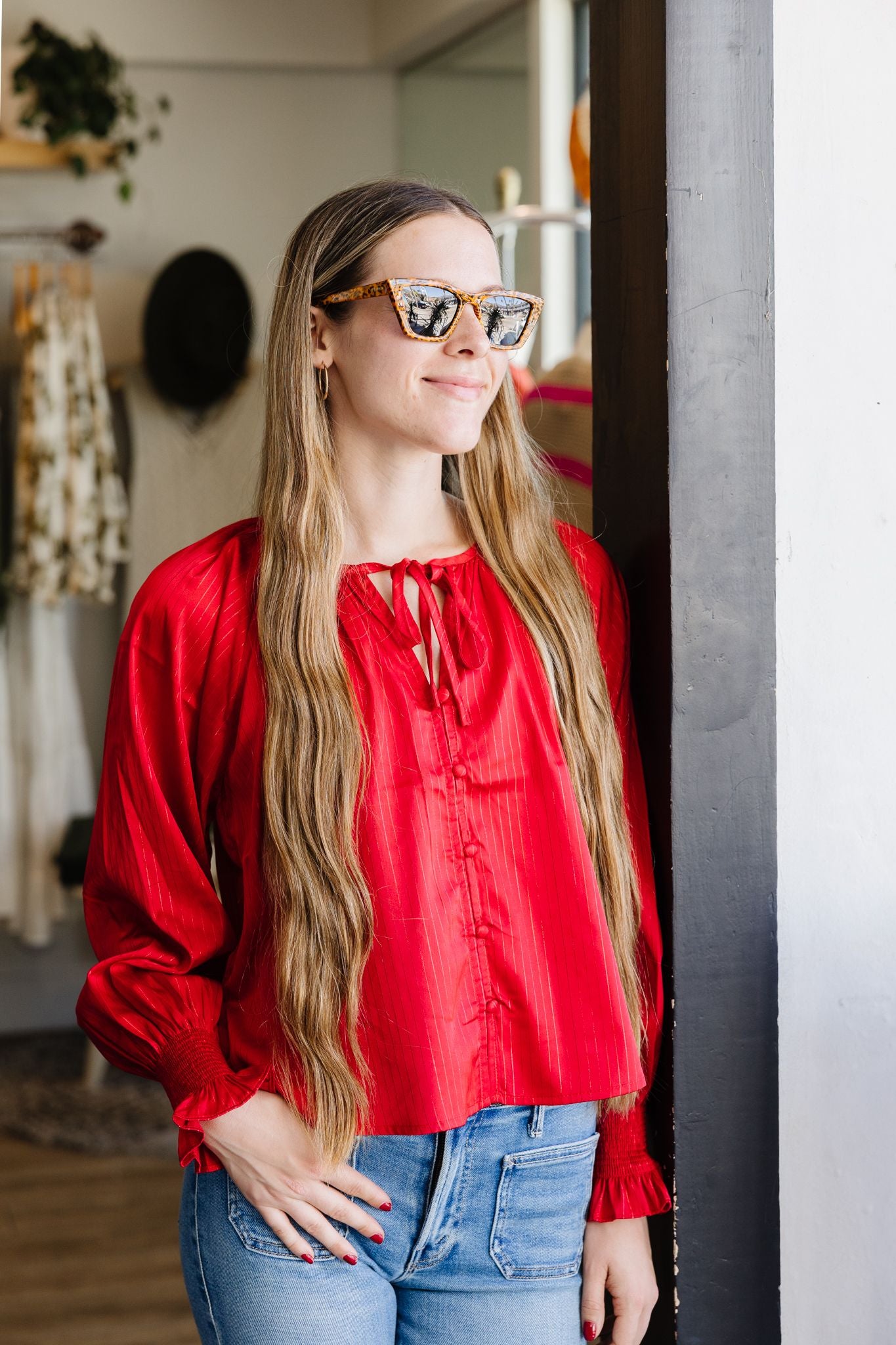 The Kennedy - Midnight Geo Lurex Stripe