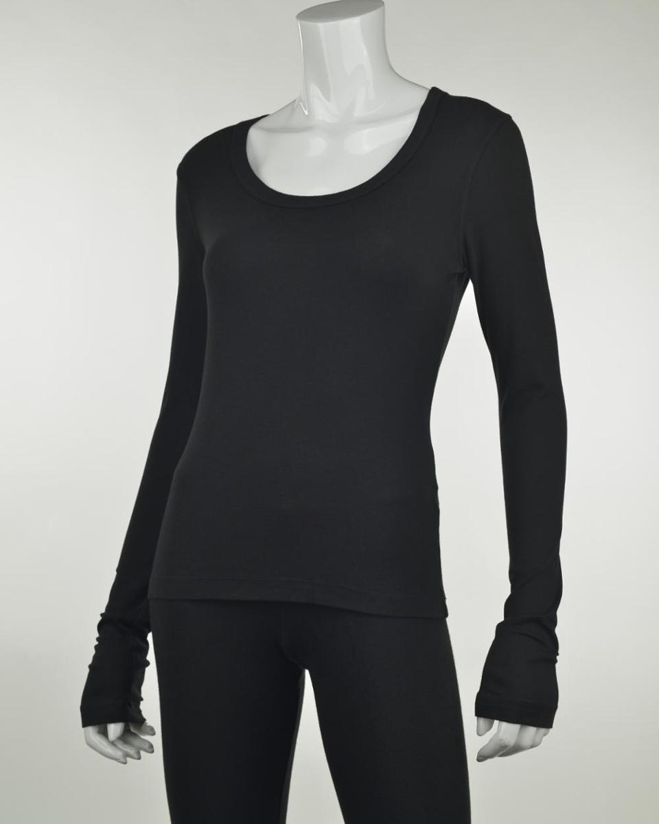 Luxx Long Sleeve Scoop Neck - Black