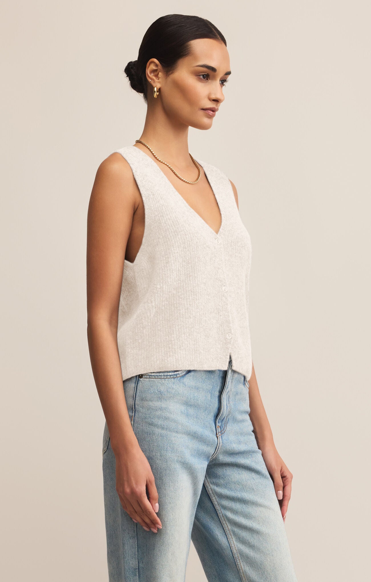 Bryce Sweater Vest - Crystal
