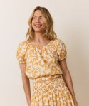 Marella Poplin Crop Top - Marigold