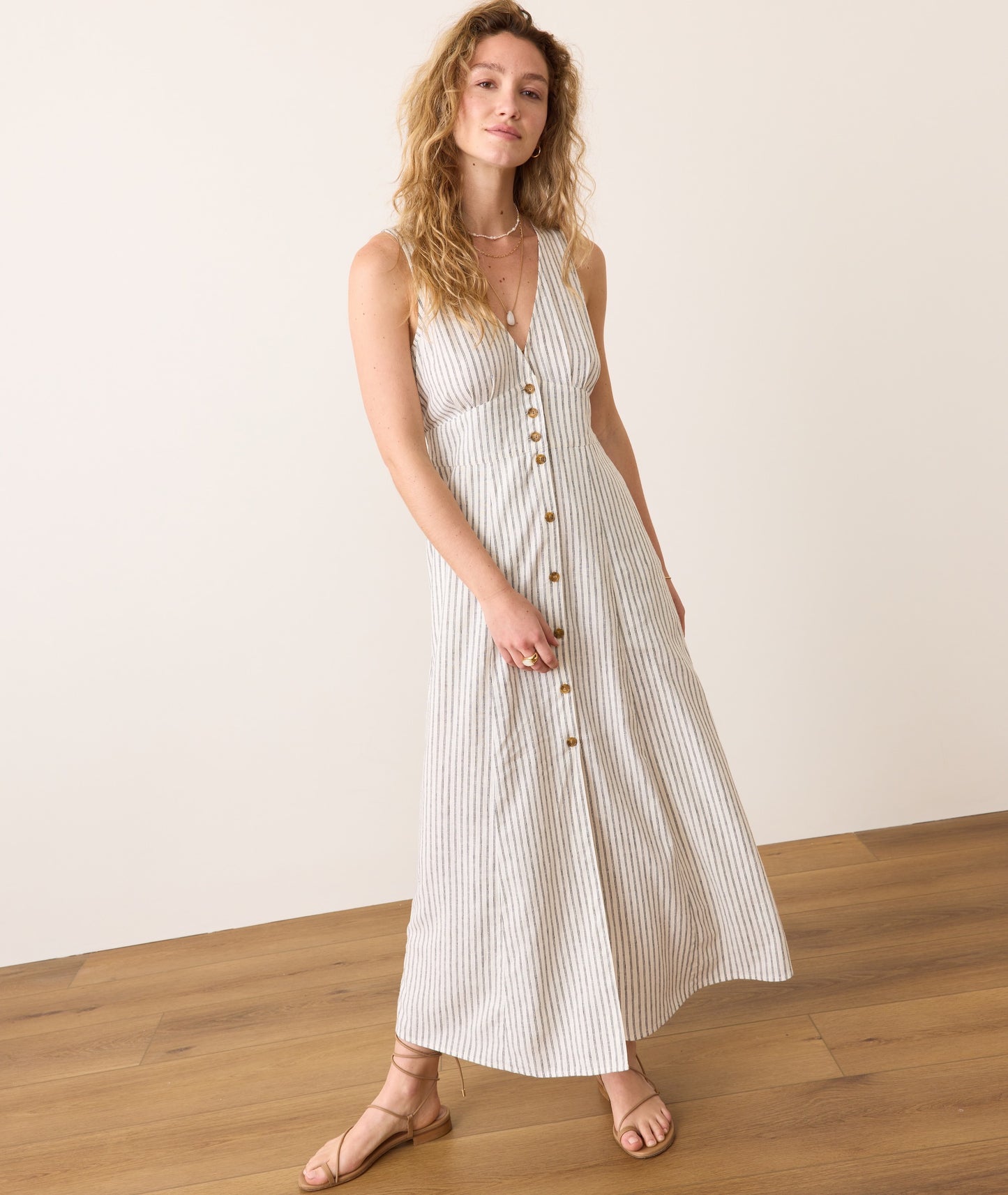 Camila Maxi Dress - Navy Stripe