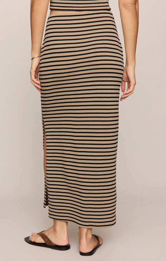 Ainslie Stripe Midi Skirt - Putty