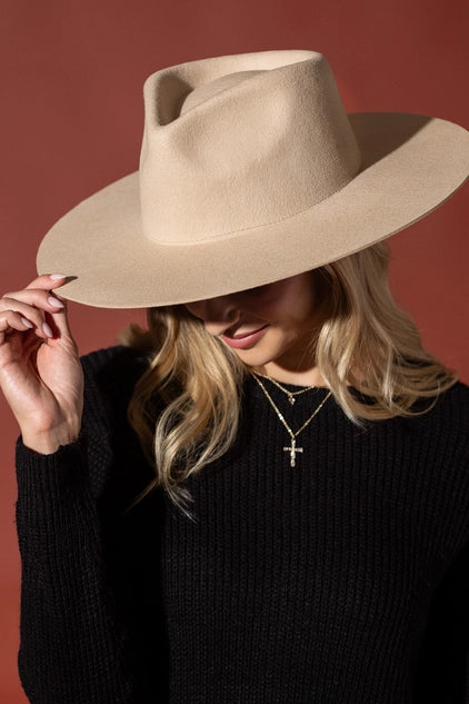 100% Australian Wool Teardrop Panama Hat - Ecru