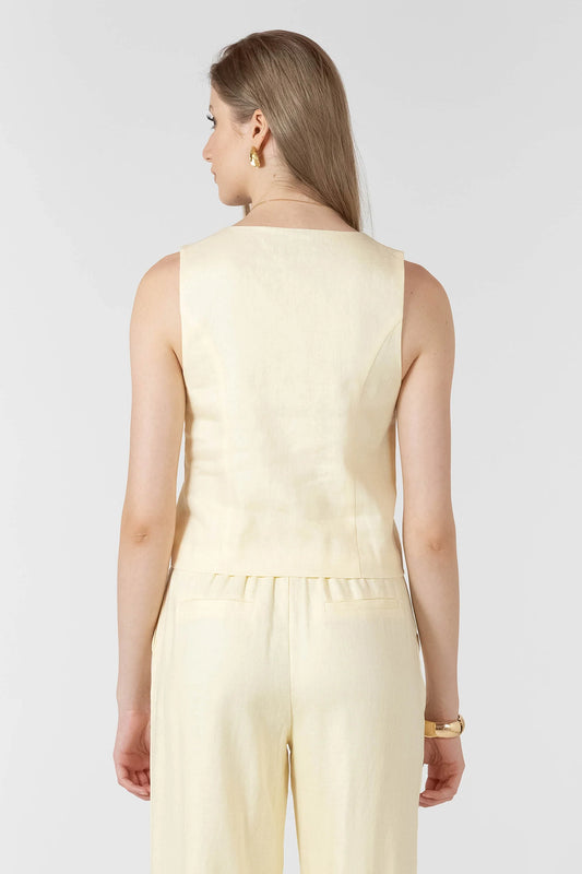Tie Front Top - Lemon Butter