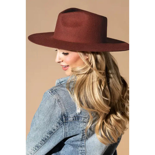 100% Australian Wool Teardrop Panama Hat - Raspberry
