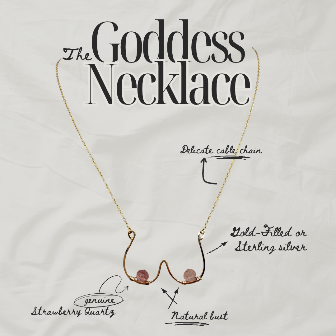 Goddess Necklace with Strawberry Quartz
