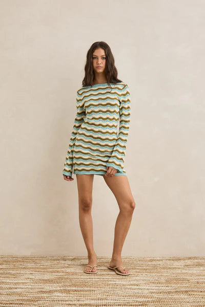 Whispering Tides Knit Mini Dress