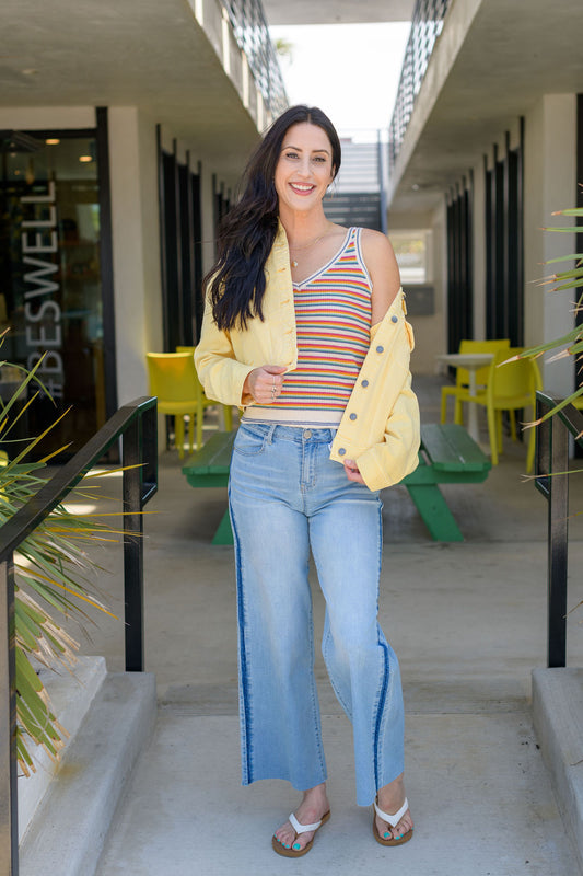 Wide Leg Release Seam Jean - Atlas