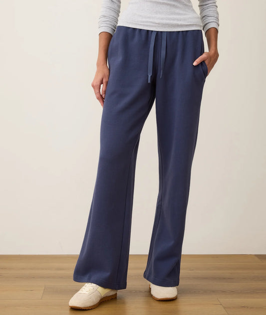 Fleece Wide Leg Sweat Pant - Navy